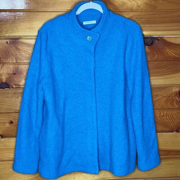 WoolOvers Boiled Wool Button Down Coat Medium - Picture 1 of 10